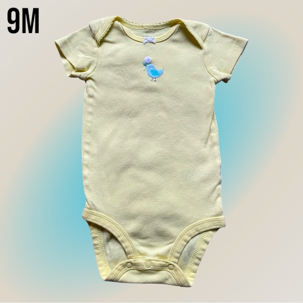 9M Carters Yellow Blue Bird Onesie Bodysuit